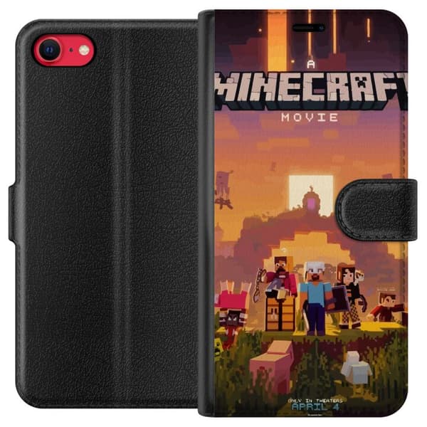 Kompatibel Tegnebogsetui til Apple iPhone 8 Minecraft Pixelspil Byggeblokke