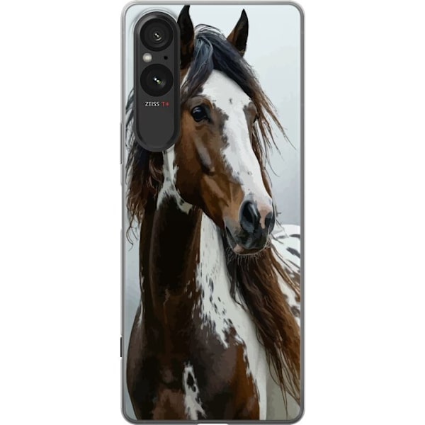 Sony Xperia 5 V Gennemsigtig cover Hest Dyrsmotiv Grafisk Design Natur Kraftfuldt Motiv Populært Vægkunst Dyretema Ridning