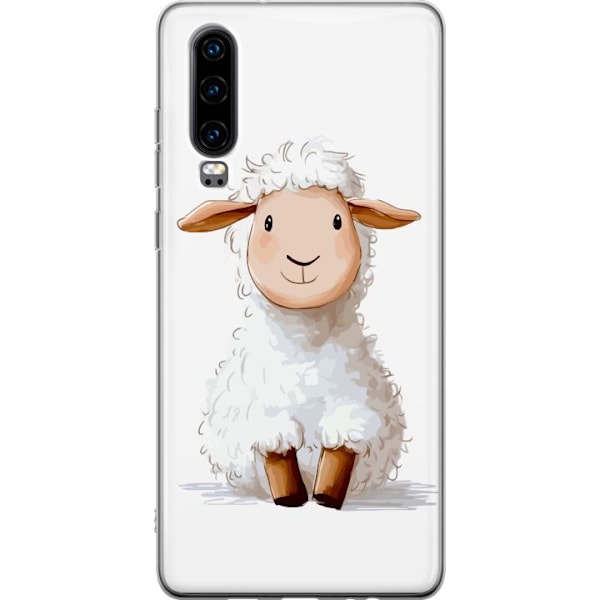 Huawei P30 Läpinäkyvä kuori Suloinen Lammas - lasten ja vauvan tuotteita sarjakuvatyyliin