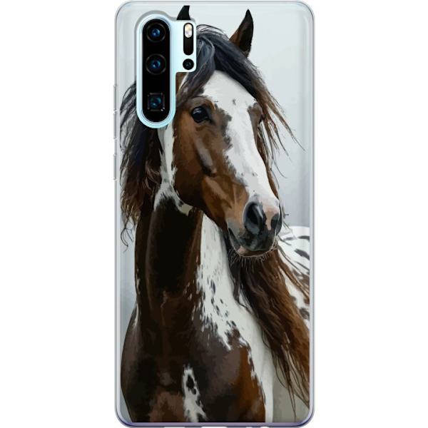 Huawei P30 Pro Genomskinligt Skal Häst Djurmotiv Grafisk Design Natur Kraftfullt Motiv Populär Väggkonst Djurtema Ridning