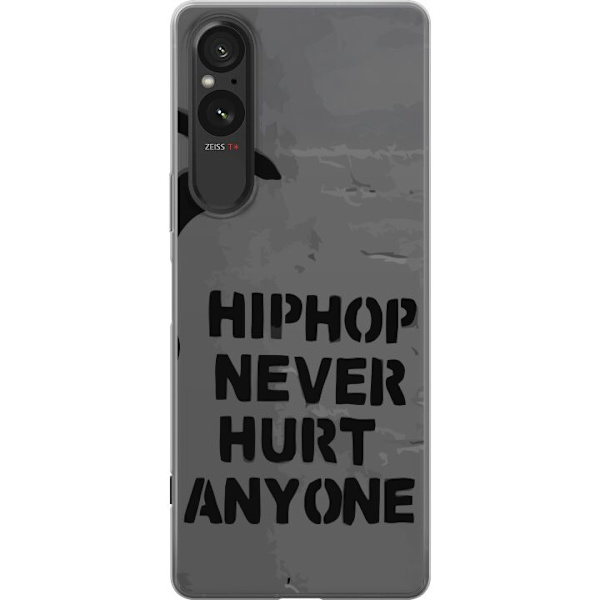 Sony Xperia 5 V Genomskinligt Skal Hip Hop Never Hurts Anyone Citat Streetwear Musik Livsstil Grafiskt Textmotiv Populär Kultur