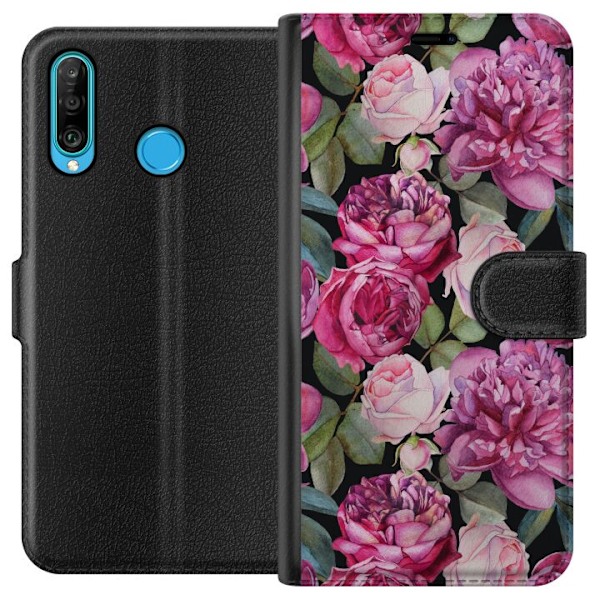 Huawei P30 lite Lommeboketui Blomster