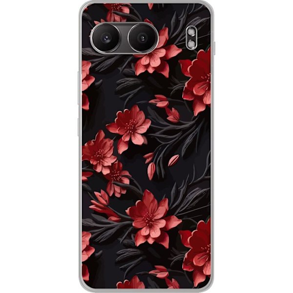 OnePlus Nord 4 Gennemsigtig cover Røde blomster