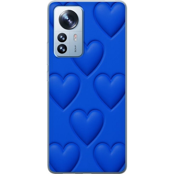 Xiaomi 12 Pro Läpinäkyvä kuori Siniset Sydämet