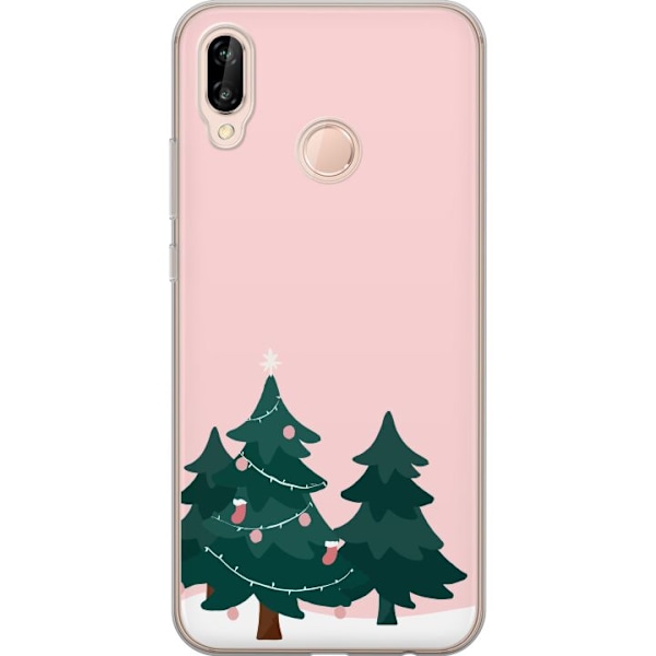 Huawei P20 lite Genomskinligt Skal Granar God Jul