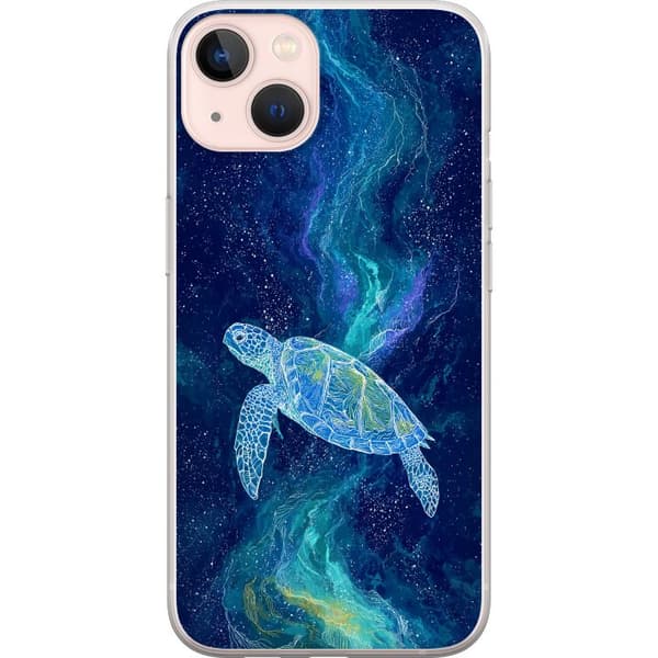 Kompatibelt Mobildeksel til Apple iPhone 13 mini Havssköldpadda i stjärnhimmel blå