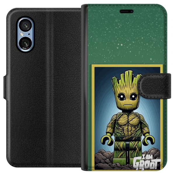 Kompatibel Tegnebogsetui til Sony Xperia 10 VI Robot med röda ögon grå