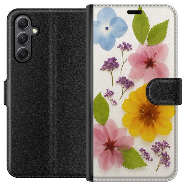 Samsung Galaxy S23 FE Tegnebogsetui Pressede blomster