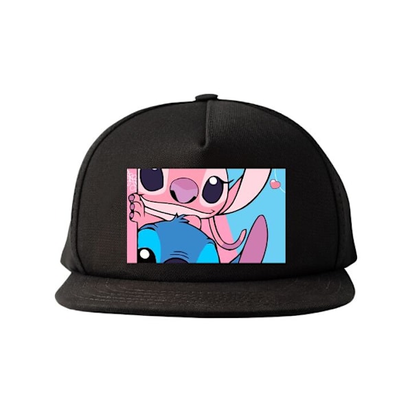 Snapback for Voksen | Justerbar Caps Stitch & Angel svart one size
