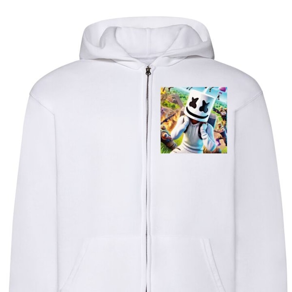 Zip-Hoodie | Huvtröja med Dragkedja för Vuxna Fortnite vit S
