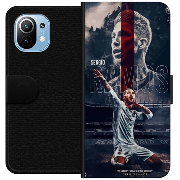 Xiaomi Mi 11 Lompakkokotelo Ramos Jalkapallolegenda Motiivi Pelaaja Real Madrid Espanja Takaisin Ikoni Nimi Jalkapallotähti Urheilu
