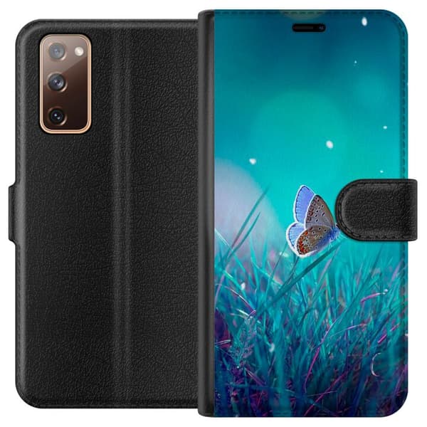 Kompatibel Tegnebogsetui til Samsung Galaxy S20 FE Blå sommerfugl
