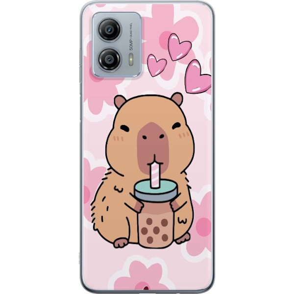 Motorola Moto G53 Gjennomsiktig deksel Kawaii Capybara Hjertea