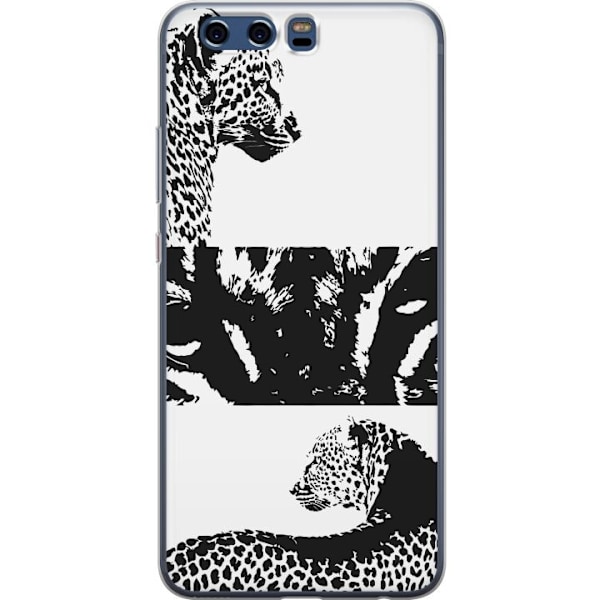 Huawei P10 Läpinäkyvä kuori Leopard Faces