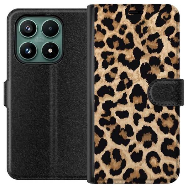 Kompatibelt Plånboksfodral till Xiaomi 17 Bruna leopardfläckar brun