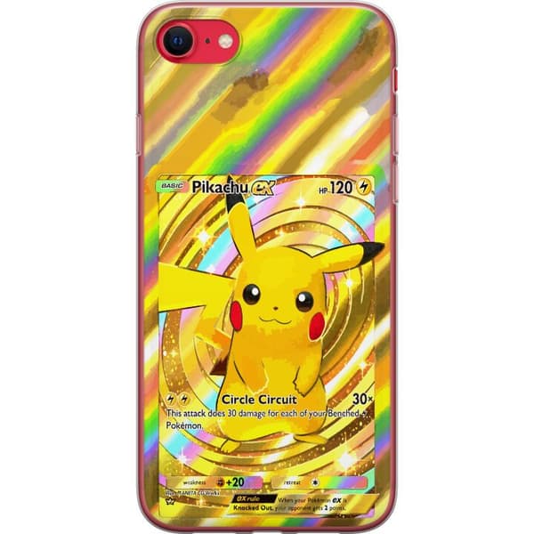 Kompatibelt Mobildeksel til Apple iPhone 8 Gullig Pikachu EX samlebilde med regnbueeffekter gull