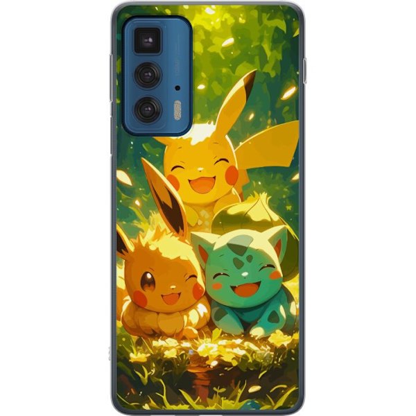 Motorola Edge 20 Pro Genomskinligt Skal Pixelmonster spelstil – färgstark design för retroälskande gamers