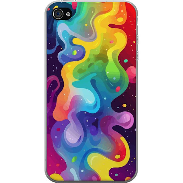 Apple iPhone 4s Genomskinligt Skal Color Splash Abstrakt Konst Design Färgstarkt Mönster Modern Populär Väggkonst Grafiskt Trend