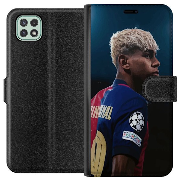 Samsung Galaxy A22 5G Plånboksfodral Lamine Yamal – Barcelonas Wonderkid i Fokus