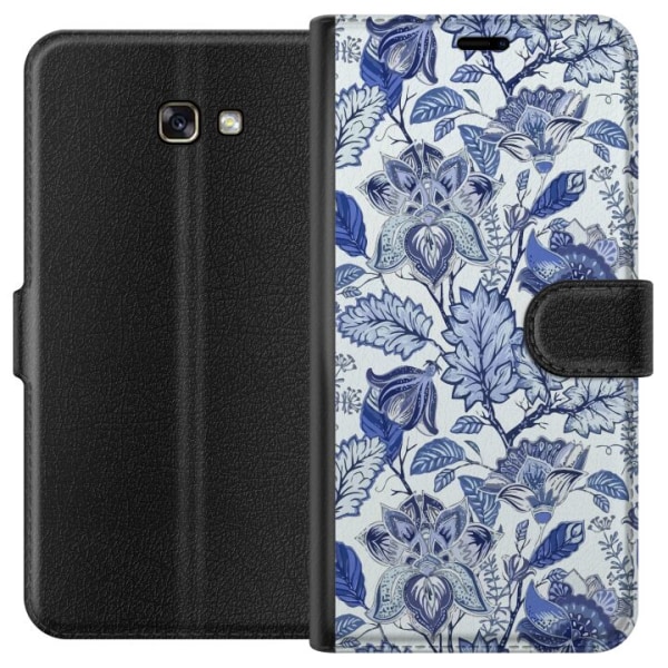 Samsung Galaxy A3 (2017) Plånboksfodral Blommor Blå...