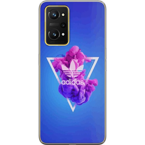Realme GT Neo 3T Läpinäkyvä kuori Adidas-inspiroitunut sini