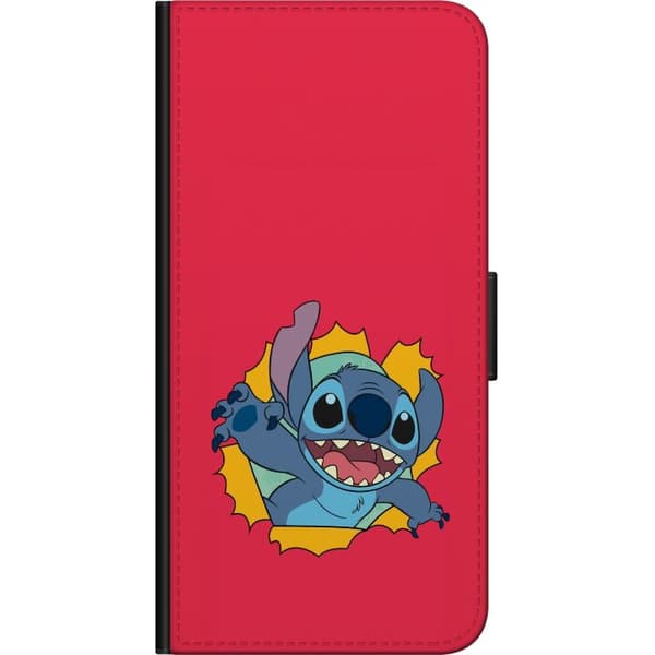 Kompatibel Tegnebogsetui til OnePlus 7T Pro Tegnet blåt rumvæsen, der bryder gennem en gul form mod en kraftig pink baggrund pink