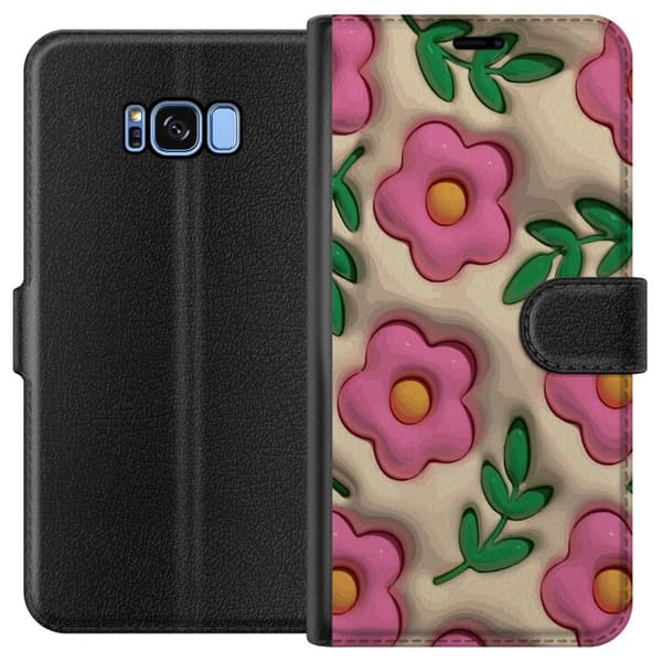 Kompatibelt Plånboksfodral till Samsung Galaxy S8 Bubbliga Blommor
