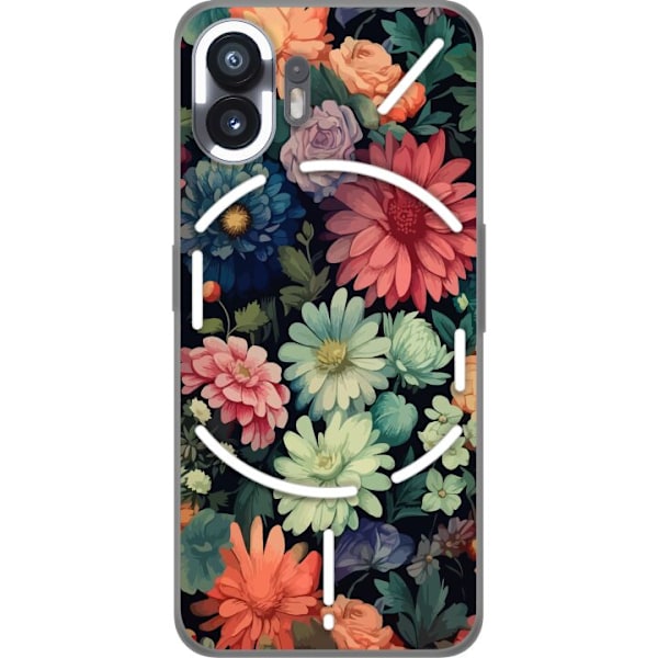 Nothing Phone (2) Gennemsigtig cover Blomster