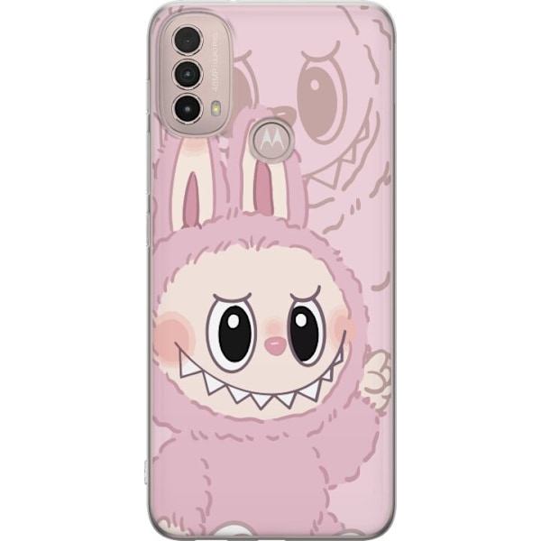 Motorola Moto E40 Läpinäkyvä kuori Labubu Floral Freak