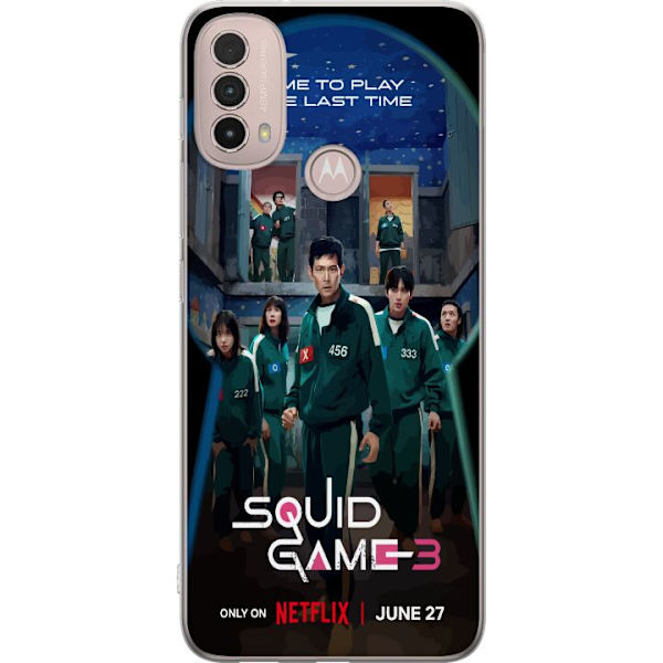 Motorola Moto E40 Läpinäkyvä kuori Squid Game Kausi 3 TV-sarjan hahmot Suositut TV-sarja Motiivit Ikoni Jännitys Draama Aasialainen suunnittelu Tr
