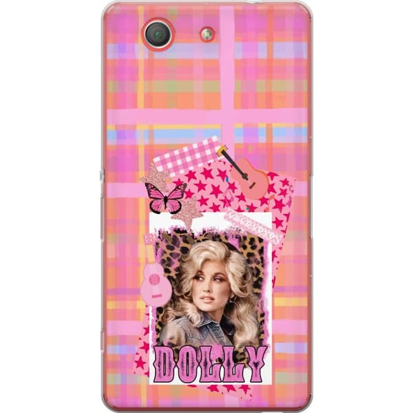 Kompatibelt Mobildeksel til Sony Xperia Z3 Compact Dolly Parton rosa countrycollage med gitarr rosa