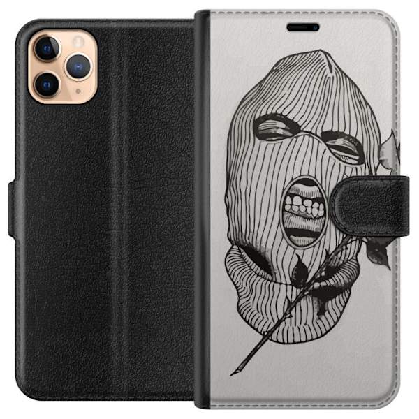 Apple iPhone 11 Pro Max Lompakkokotelo Hiihtomaski Ros Katutyö Muotoilu Graafinen Kuvio Jännitys Kaupunkityyli Katutaidetta Naamiaiset Symboli