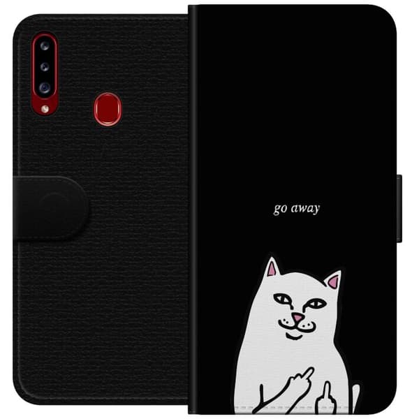 Kompatibelt Plånboksfodral till Samsung Galaxy A20s Meme! Katt