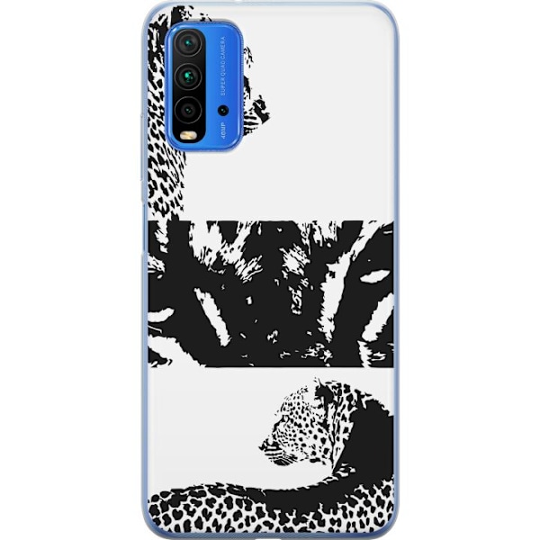 Xiaomi Redmi 9T Genomskinligt Skal Leopard Faces – trendigt