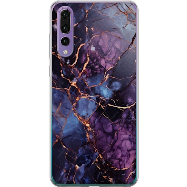 Huawei P20 Pro Gennemsigtig cover Marmor Blå Lilla