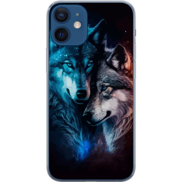 Kompatibelt Mobilskal till Apple iPhone 12 mini Vargar i natten