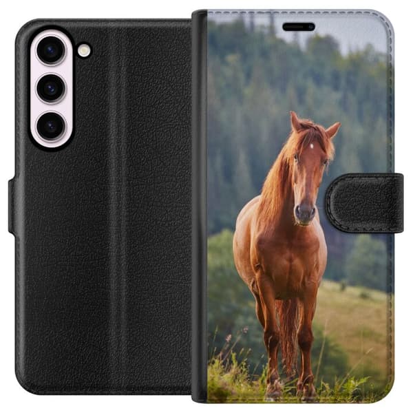 Kompatibelt Plånboksfodral till Samsung Galaxy S23+ Hästar