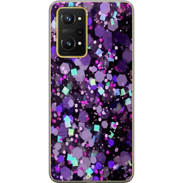 Realme GT Neo 3T Genomskinligt Skal Lila Glitter