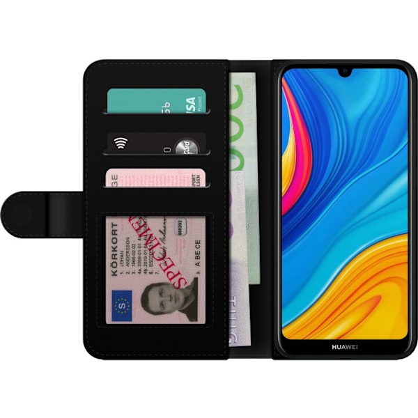 Huawei Y6 (2019) Lompakkokotelo Siniset Sydämet