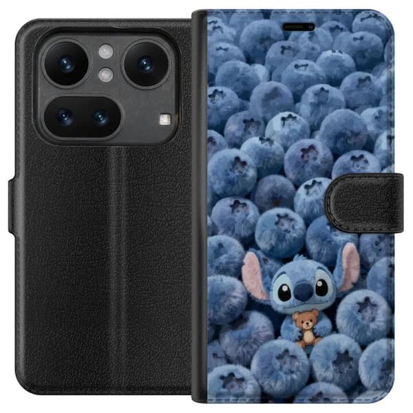 Kompatibel Tegnebogsetui til Nothing Phone 4a Pro Sød, fluffy blå figur med en lille bamse blandt bløde blåbær blå