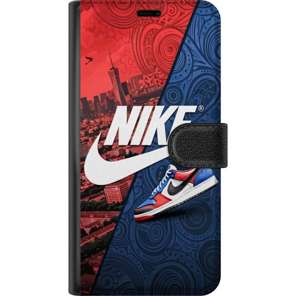 Apple iPhone XR Plånboksfodral Nike Logotyp Röd Blå Sneaker Stil Sport Fashion Populärt Swoosh Motiv Träningskläder Grafisk Ikon