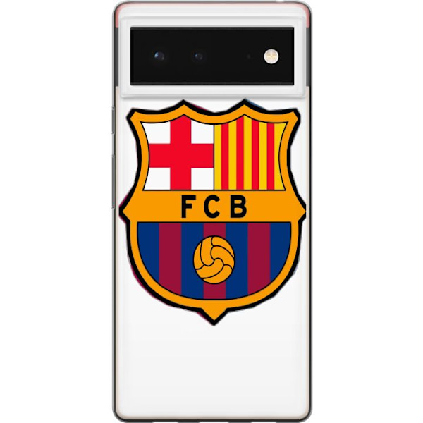 Google Pixel 6 Genomskinligt Skal FC Barcelona Emblem Fotboll Katalonien Blå Röd Klubblogo Stolthet La Liga Fans Ikoniskt Motiv