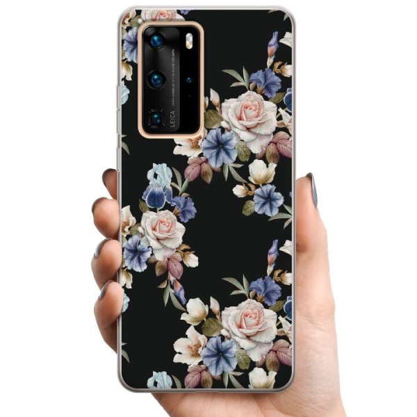 Huawei P40 Pro TPU Mobilcover Blomstret