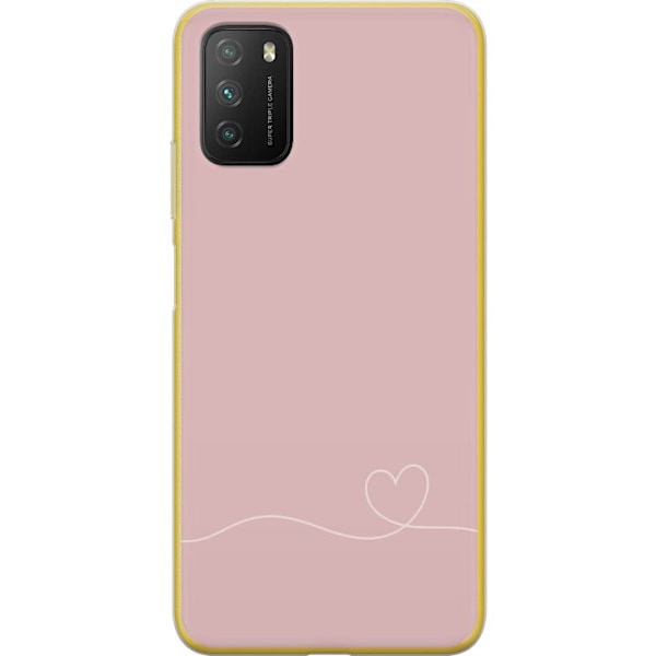 Xiaomi Poco M3  Gennemsigtig cover Lyserød Hjerne Design