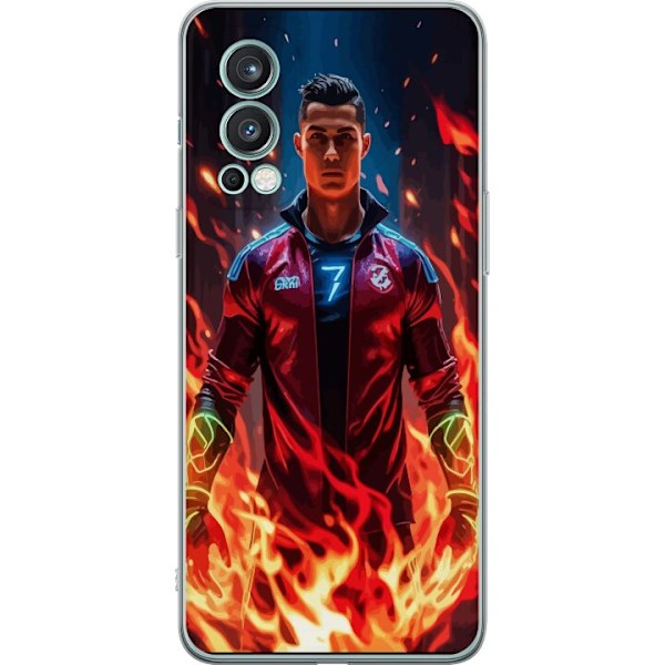 OnePlus Nord 2 5G Läpinäkyvä kuori Ronaldo Inferno - jalkap