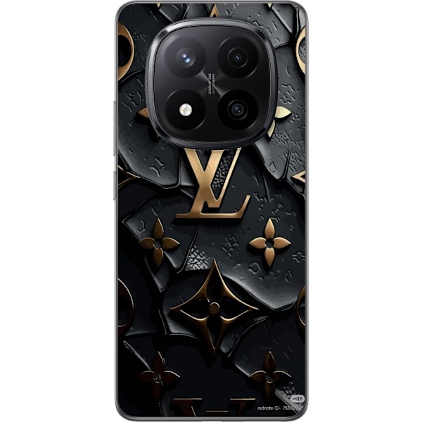 Xiaomi Redmi Note 14 Pro+ Gennemsigtig cover Louis Vuitton Mørk Tilstand Design Sort Luksus Stil Mode Populær Grafisk Mønster Modeikon Luksusmærke