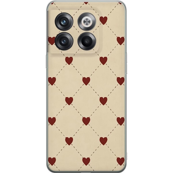 OnePlus 10T Genomskinligt Skal Heart Grid
