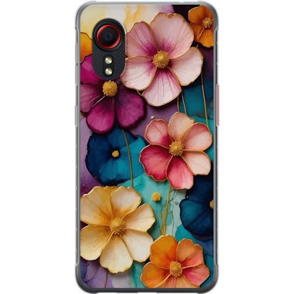 Samsung Galaxy Xcover 5 Genomskinligt Skal Blommor Färger