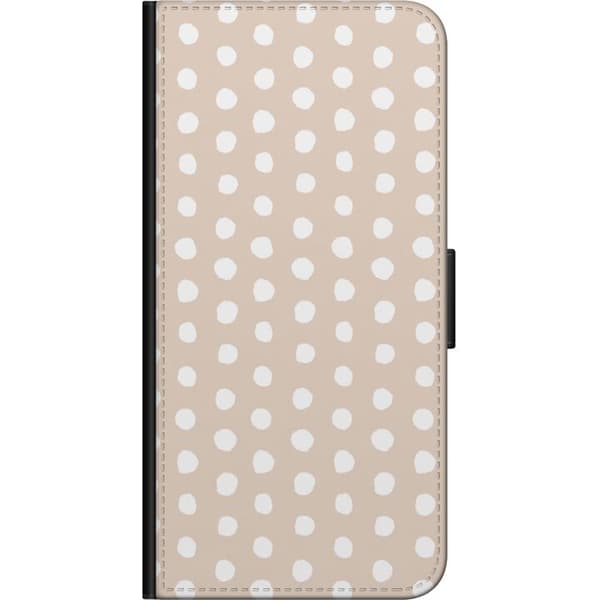 Kompatibelt Plånboksfodral till Huawei P40 lite E Beige vaniljprickar beige