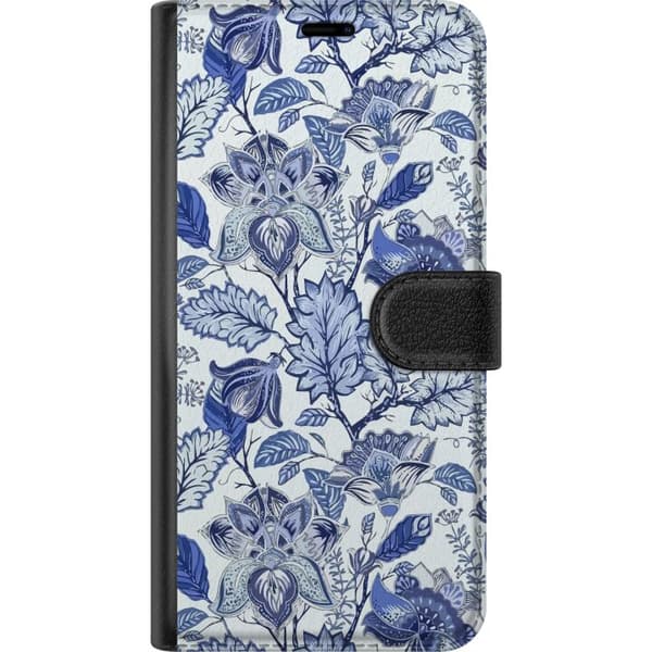 Kompatibel Tegnebogsetui til Apple iPhone 12 Blomster Blå...